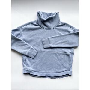 Athleta Girl Cowl Neck Sweatshirt Heather Blue Size XL 14